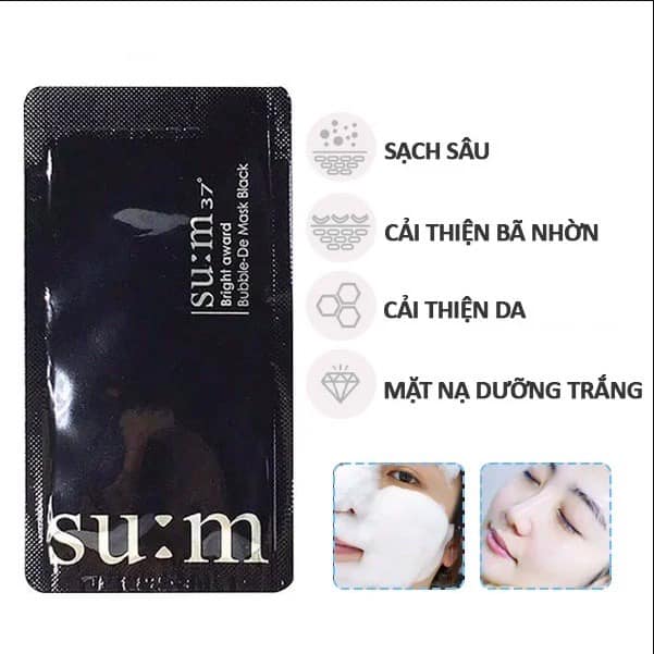 Mặt Nạ Sủi Bọt Thải Độc Sum37 Bright Award Bubble De Mask 1