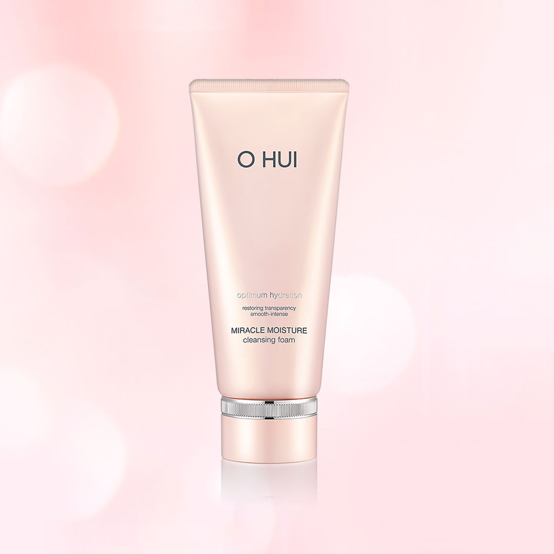 SỮA RỬA MẶT OHUI HỒNG MIRACLE MOISTURE CLEANSING FOAM 4