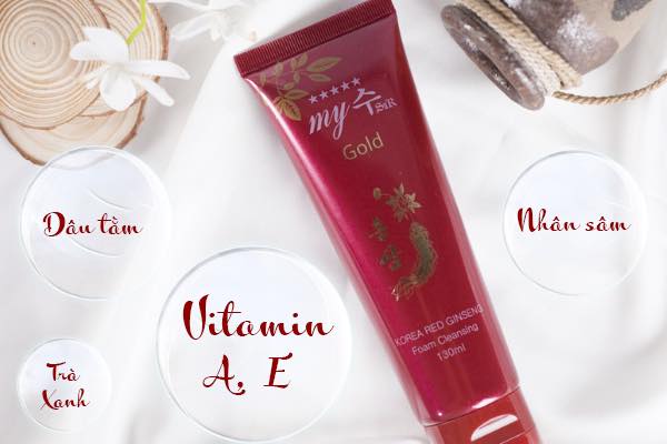Sữa Rửa Mặt Sâm Đỏ My Gold Hàn Quốc 3