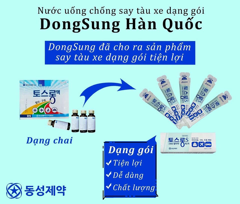 NƯỚC UỐNG CHỐNG SAY XE DẠNG GÓI DONGSUNGPHARM mẫu mới 3