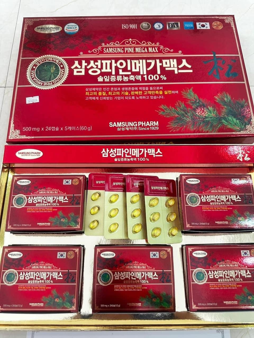 TINH DẦU THÔNG ĐỎ SAMDUNG PHARM PINE MEGA MAX HÀN QUỐC 1